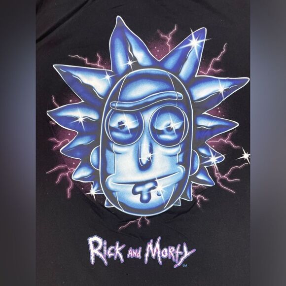 H&M Rick and Morty Graphic T-shirt Women XXL Black Short Sleeve - Picture 2 of 8